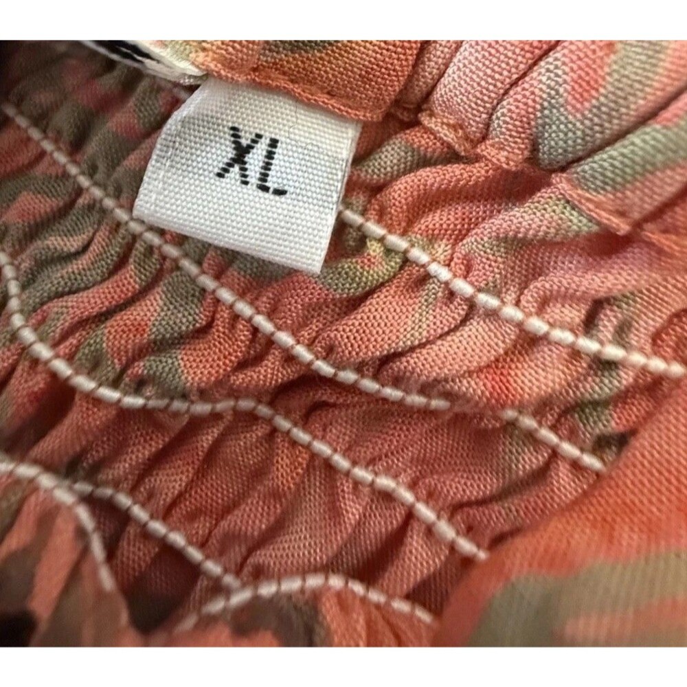 Batik Bali Hand Painted Beaded Maxi Dress Coral XL New with Tags - Picture 4 of 4